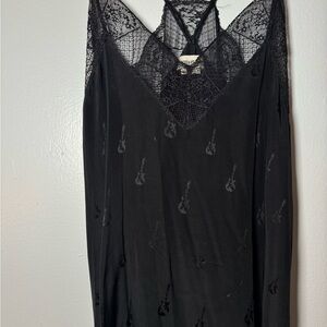 Zadig & Voltaire Black Lace Guitar Detail Dress